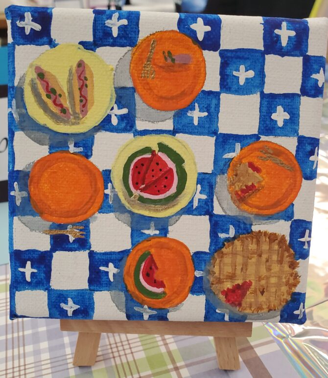 "Bird's eye view of a late afternoon picnic" by Teri S.