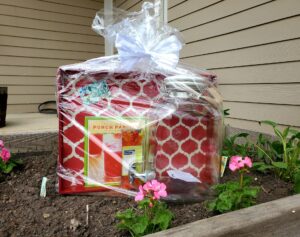 Porch Party Prize Pack: Includes large drink dispenser, serving tray, tropical stir sticks, Porch Parties by Denise Gee, and a $20 gift card to Meijer to get you started on ingredients.