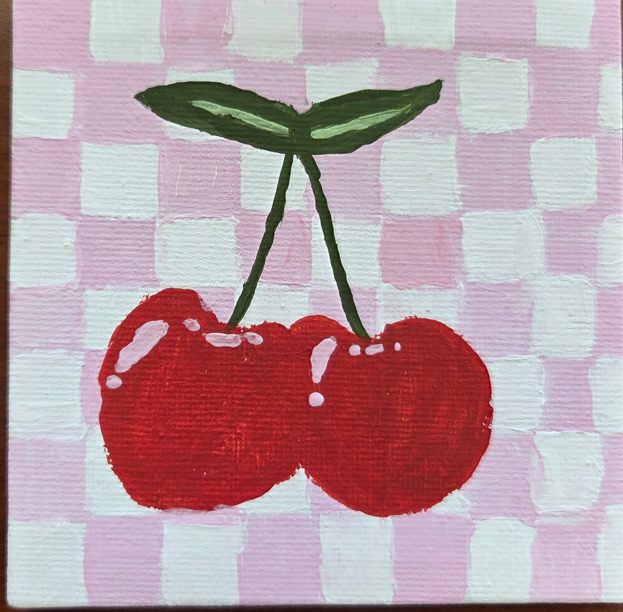 "Cherries on Checkerboard" by Katelyn